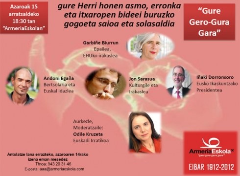 Herri honen asmo, erronka eta itxaropen bideei buruzko gogoeta bihar Armeria Eskolan