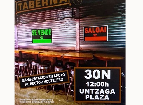 Herriko tabernariek manifestazioa deitu dute astelehen eguerdirako, sektoreak bizi duen egoera salatzeko