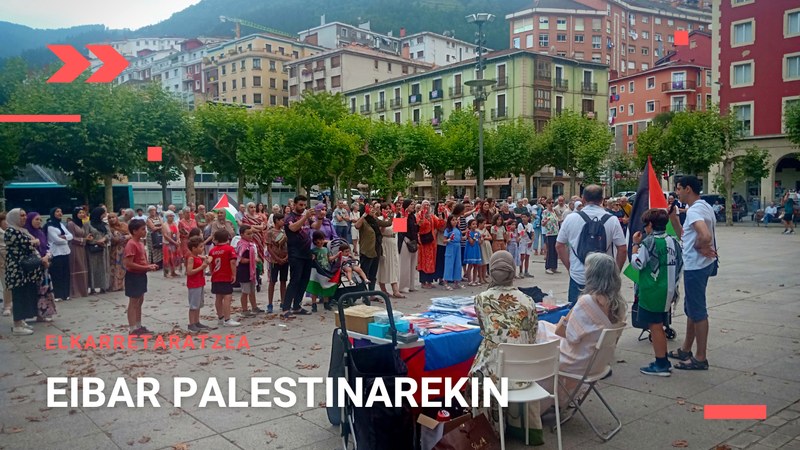 Herritar ugari batu ziren barixakuan palestinarren kontrako sarraskia salatzeko