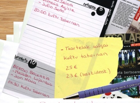 Hilaren 10eko bertso bazkarirako txartelak salgai daude Kultun