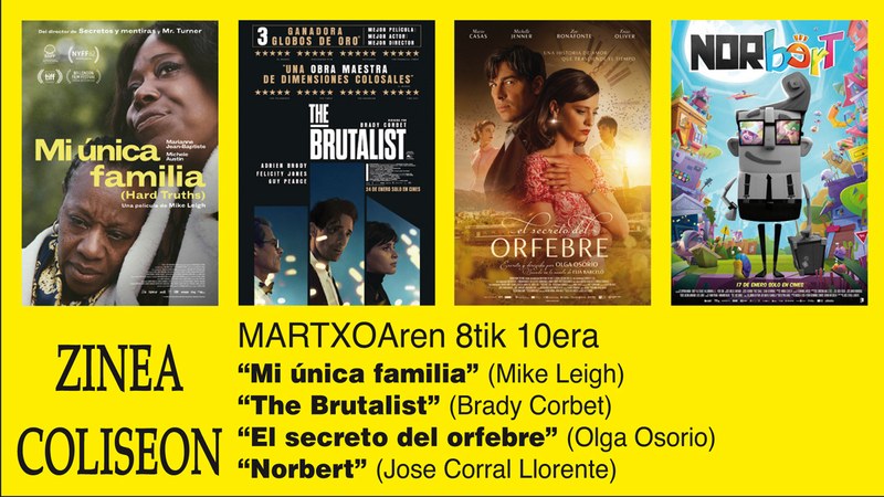 Hiru drama eta animaziozko filmea asteburuko Coliseoko zine-karteldegian