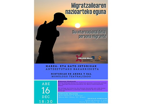 “Historias de arena y sal”, migrazioari buruzko bakarrizketa eskainiko dute gaur Portalean