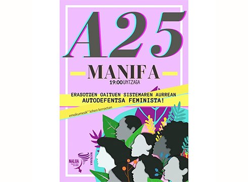 Indarkeria matxistaren aurkako manifestazioa eta elkarretaratzea egingo dira gaur arratsaldean