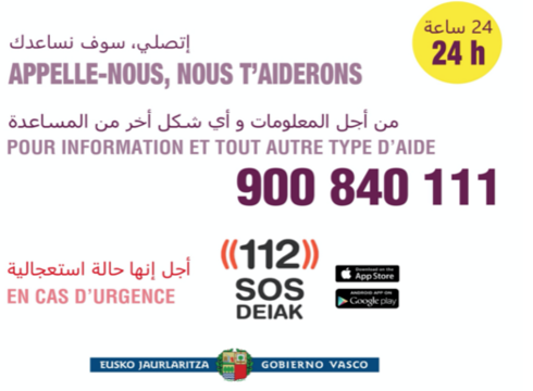 Indarkeria matxistaren biktimen arretarako telefonoen informazioa sei hizkuntzatan zabaldu da