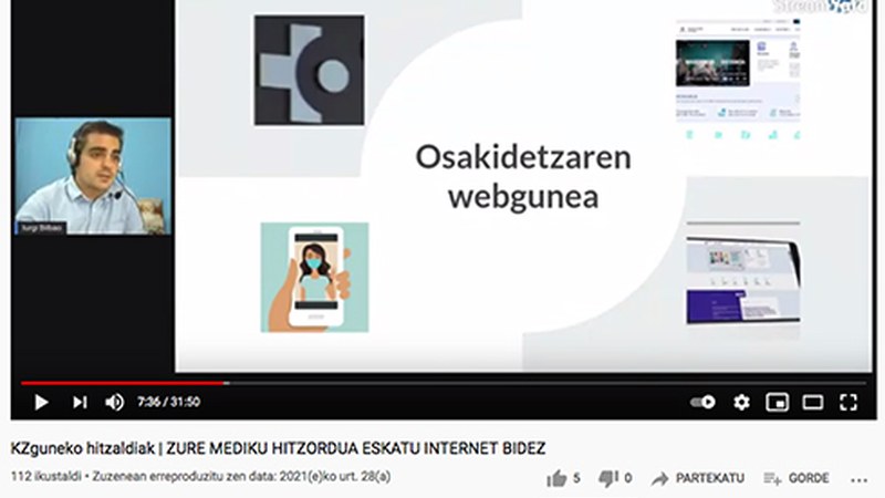 Internet bidez zuzenean jarraitzeko moduko hitzaldiak eskaintzen ditu KZguneak