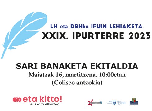 Ipurterre Ipuin eta Gutun lehiaketako sari banaketa streaming bidez ikusi ahal izango da bihar goizean