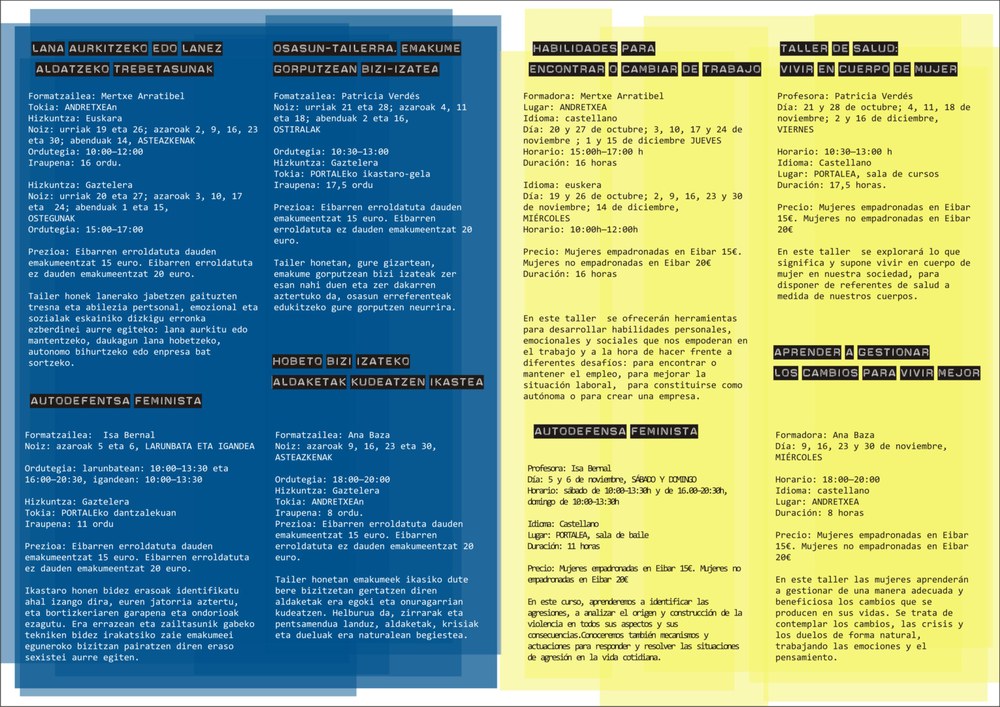 JABETZE ESKOLAKO UDAZKEN-IKASTARO BERRIAK!