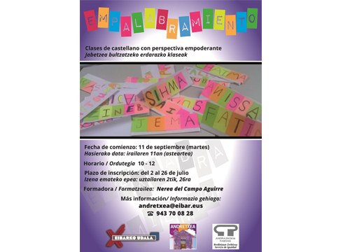 Jabetzea bultzatzeko erderazko klaseak emango dira Andretxean irailean
