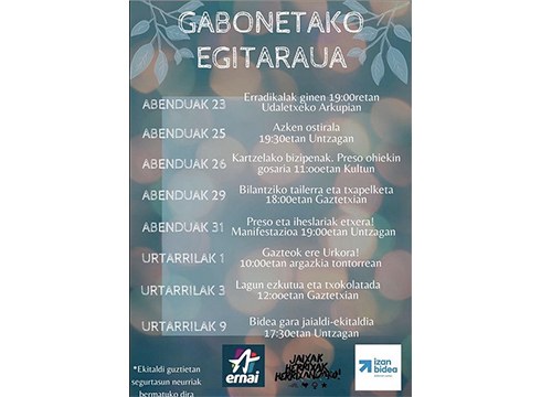Jaixak Herrixak Herrixandako plataformak hainbat ekintza antolatu ditu Gabonetarako