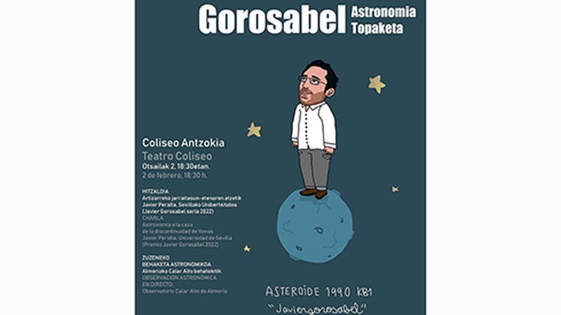 Javier Gorosabel Astronomia Topaketaren lehen edizioa hartuko du gaur Coliseo antzokiak