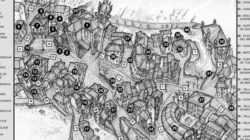 Javier Martin Lapeyrak 1936ko Eibarko Alde Zaharraren posterra egin du