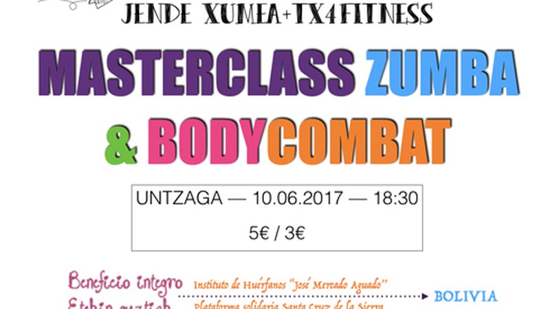 Jende Xumea elkarteak Zumba eta Bodycombat ekitaldia antolatu du zapaturako