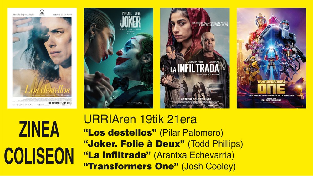 “Joker” eta “Los destellos” izango dira asteburuko zine-karteldegian