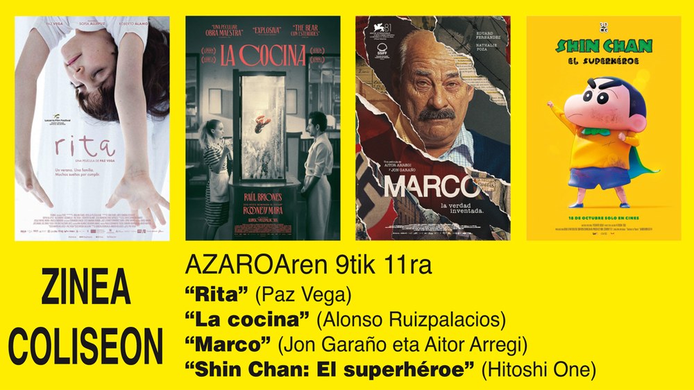 Jon Garaño eta Aitor Arregiren “Marco” helduko da Coliseoko karteldegira