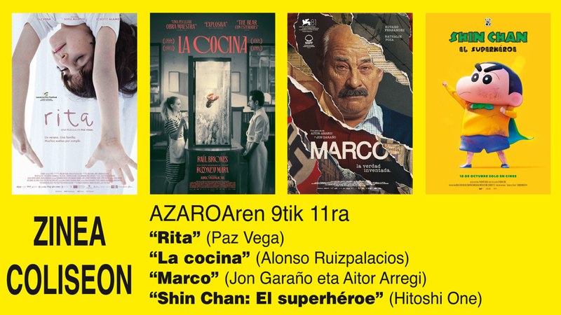 Jon Garaño eta Aitor Arregiren “Marco” helduko da Coliseoko karteldegira