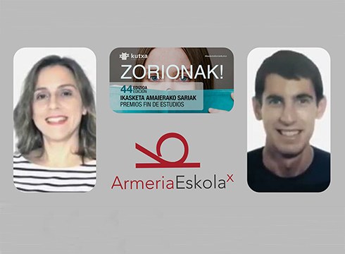 Julen Bilbao eta Ana Rosa Temprano Armeria Eskolako ikasleek espediente onenaren Kutxa Saria lortu dute