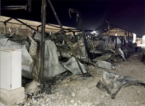 Kara Tepe kanpalekuko sutea dela-eta, larrialdi protokoloa aktibatu du Zaporeak elkarteak