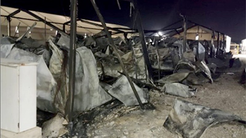 Kara Tepe kanpalekuko sutea dela-eta, larrialdi protokoloa aktibatu du Zaporeak elkarteak