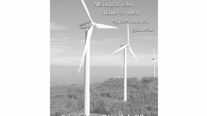 Karakaten parke eolikoa egiteko proiektuari buruzko batzarra egingo da gaur Soraluzeko Gaztetxean