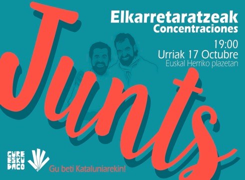 Kataluniako ANC-ko eta Omnium Culturaleko presidenteak atxilotu dituztela eta, 19:00etarako elkarretaratzea deitu dute