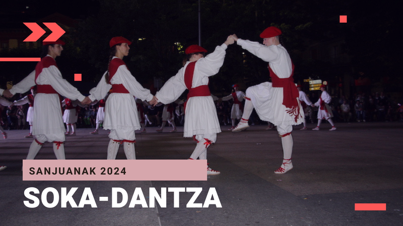 Kezka Dantza Taldeak soka-dantza egin dute Sanjuanetako omenduekin