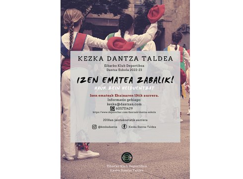 Kezkaren dantza-eskolarako izen-ematea zabalik dago