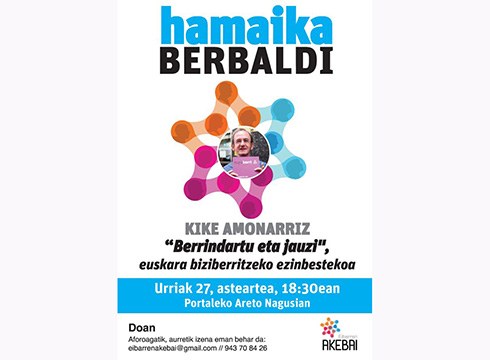 Kike Amonarrizek hitzaldia emango du urriaren 27an “Hamaika berbaldi” egitasmoaren baitan