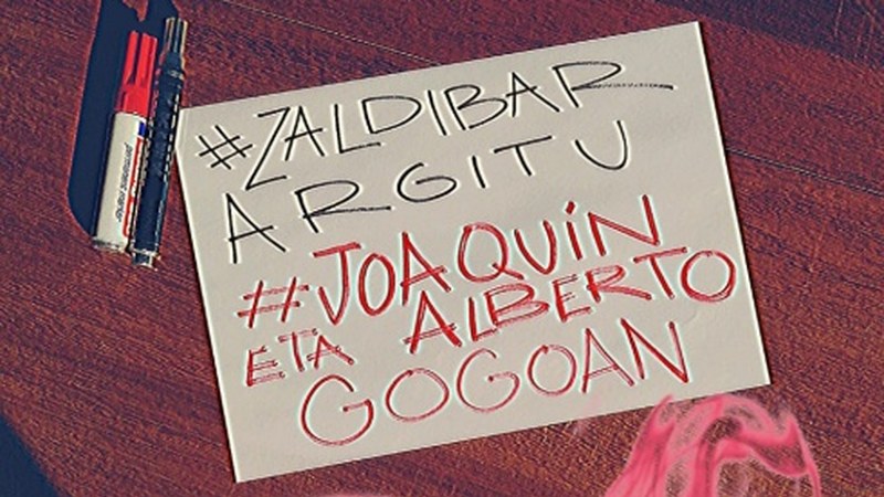 Koarentenan ere, Joaquin eta Alberto gogoratzeko deia egin du Zaldibar Argituk