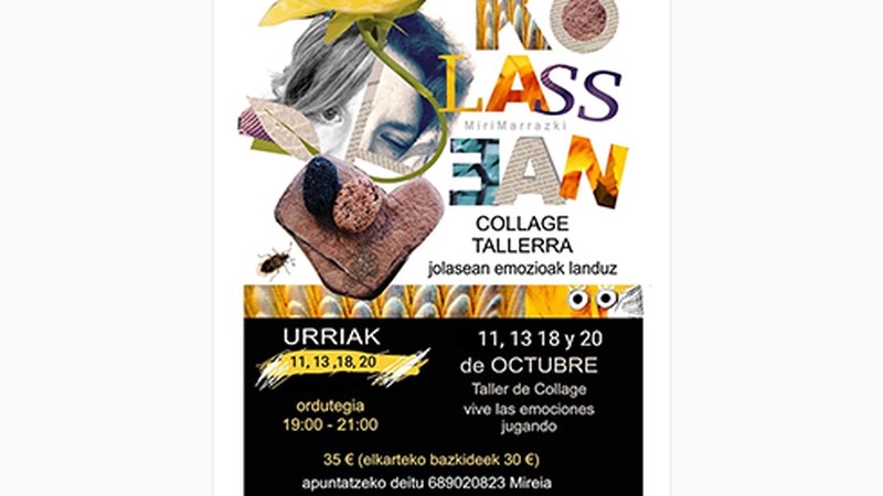 "Kolassean", collage bitartez emozioak lantzeko tailerra eskainiko du MiriMarrazkik urrian