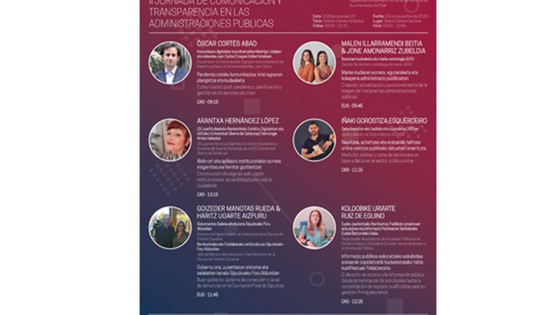 "Komunikazioa eta Gardentasuna administrazio publikoetan" jardunaldirako izen-ematea zabalik dago