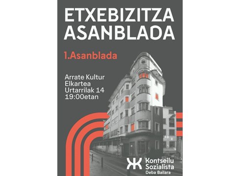Kontseilu Sozialistak Etxebizitza Asanbladaren lehen bilera egingo du gaur