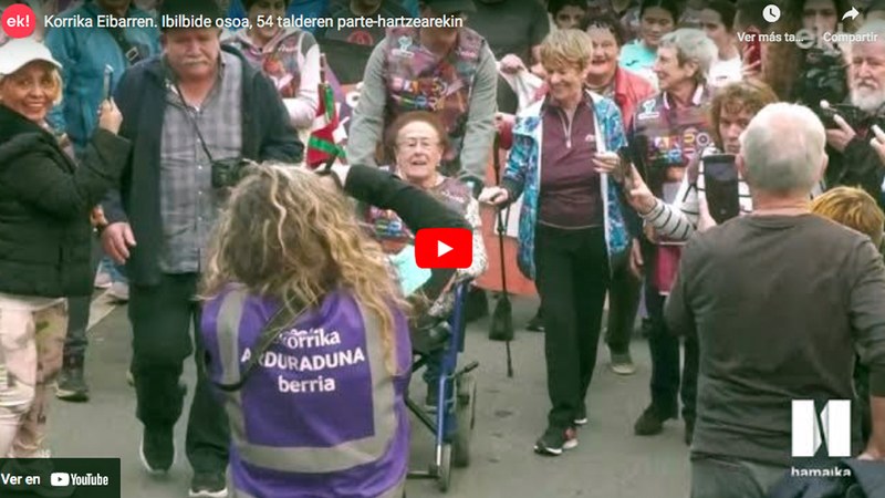 Korrikak Eibarren egin zuen ibilbide osoa BIDEO batean bildu dugu, 54 talderen parte-hartzearekin