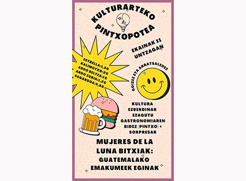 Kultura ezberdinen arteko sareak sortzeko pintxopotea egingo da bihar Untzagan