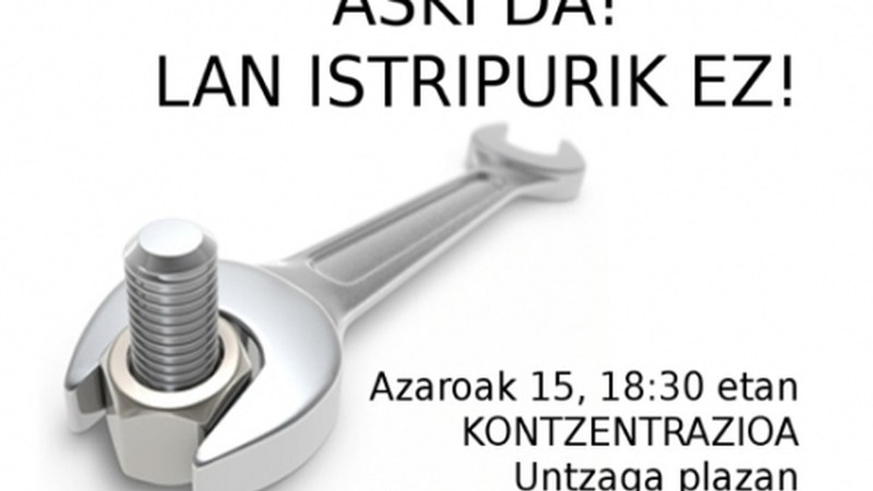 Lan istripua salatzeko elkarretaratzea