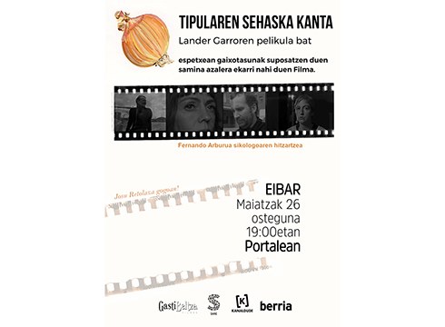 Lander Garroren “Tipularen Sehaska Kanta” emango dute bihar arratsaldean Portalean