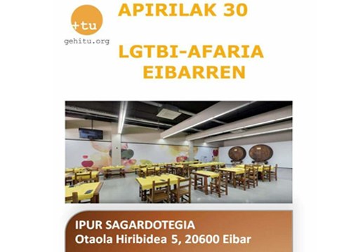 LGTBI afaria apirilaren 30ean