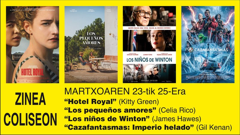 “Los niños de Winton” eta “Cazafantasmas” Coliseoko zine-karteldegian