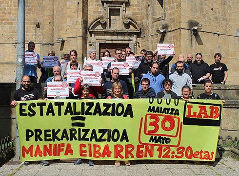 Maiatzaren 30erako lanuzteak deitu ditu LAB sindikatuak hitzarmenen estatalizazioaren aurka