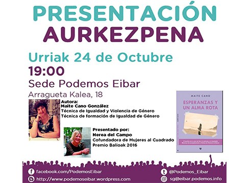 Maite Canoren liburuaren aurkezpena bihar