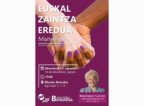 Maite Peñarekin zaintzari buruzko topaketa antolatu du Eibarko EAJ-PNVk, eguenerako Batzokian