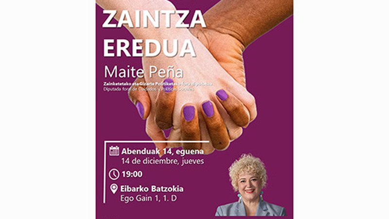 Maite Peñarekin zaintzari buruzko topaketa antolatu du Eibarko EAJ-PNVk, eguenerako Batzokian