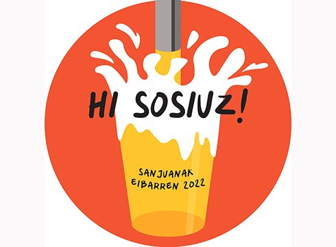 Malen Jainaga Larrearen "Hi sosiuz" pegatinak irabazi du Udalak antolatutako lehiaketa