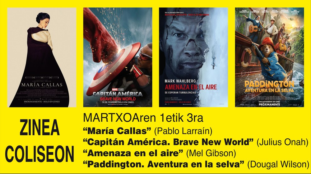 “Maria Callas” filmak bigarren asteburua izango du Coliseoko karteldegian