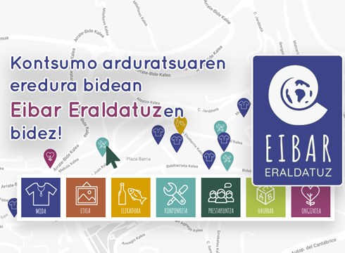 Martxan da "Eibar Eraldatuz", kontsumo arduratsuaren Eibarko mapa digitala