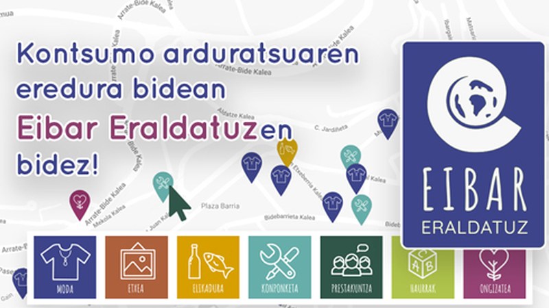 Martxan da "Eibar Eraldatuz", kontsumo arduratsuaren Eibarko mapa digitala
