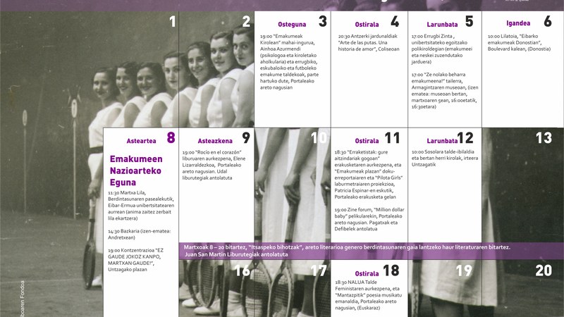 Martxoaren 8ko programazioa Eibarren