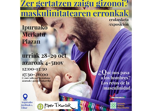‘Maskulinitatearen erronkak’ izeneko tailerra egingo dute Ipuruako merkatu plazan