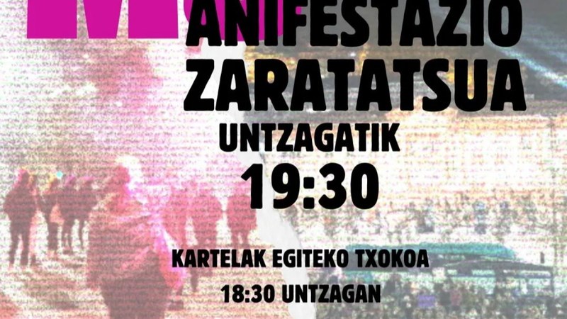 Matrakak antolatuta barixakuan manifestazio zaratatsua egingo da, 19:30ean Untzagatik hasita