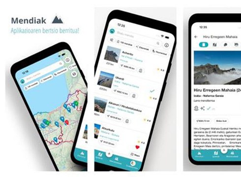 Mendiak APP Euskal Herriko mendien aplikazioa berritu da