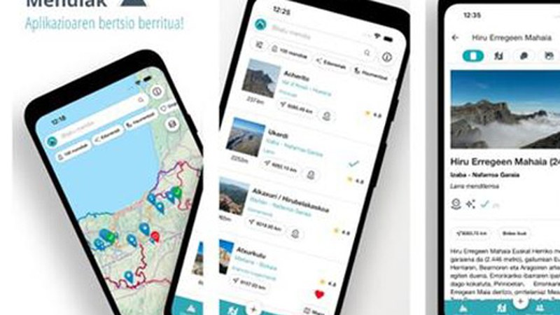 Mendiak APP Euskal Herriko mendien aplikazioa berritu da
